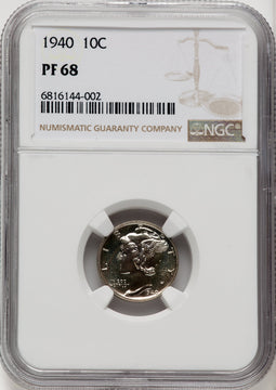 1940 10C Proof Mercury Dime NGC PR68 (770254007)
