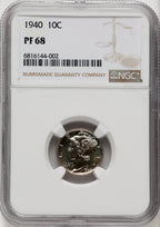 1940 10C Proof Mercury Dime NGC PR68 (770254007)