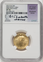 2016-W 25C Standing Liberty Quarter-Ounce Gold 100th Anniversary NGC MS70 (770419004)