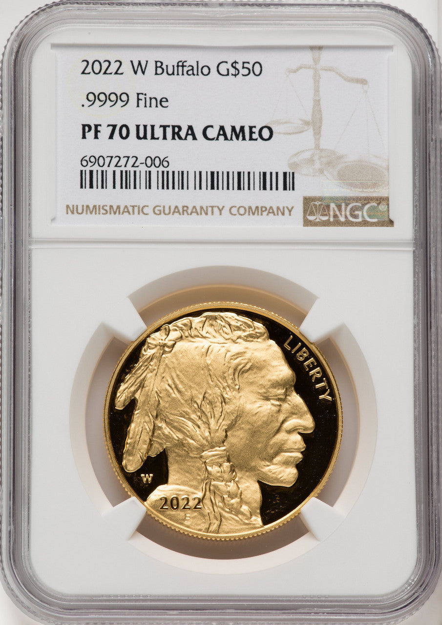2022-W G$50 Gold Buffalo DCAM Brown Label NGC PF70