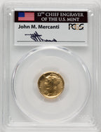 2016-W 10C Mercury Dime Gold 100th Anniversary FDI Mercanti Mercury Dime PCGS MS70