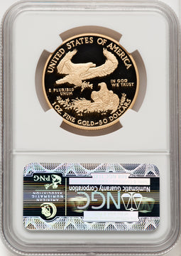 2010-W $50 One-Ounce Gold Eagle First Strike ER Blue NGC PF70