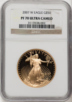 2007-W $50 One-Ounce Gold Eagle Brown Label NGC PF70 (770380003)