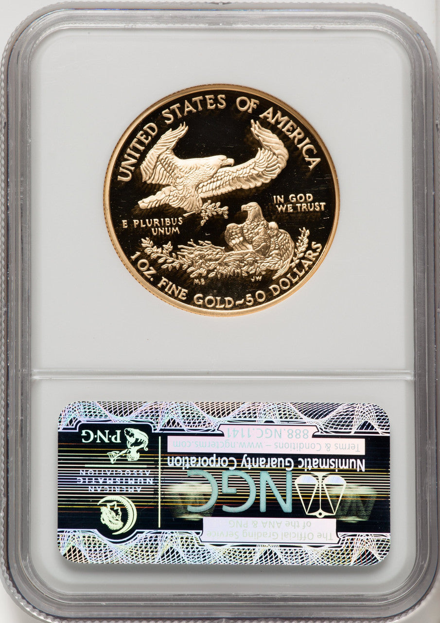 2007-W $50 One-Ounce Gold Eagle Brown Label NGC PF70 (770380003)