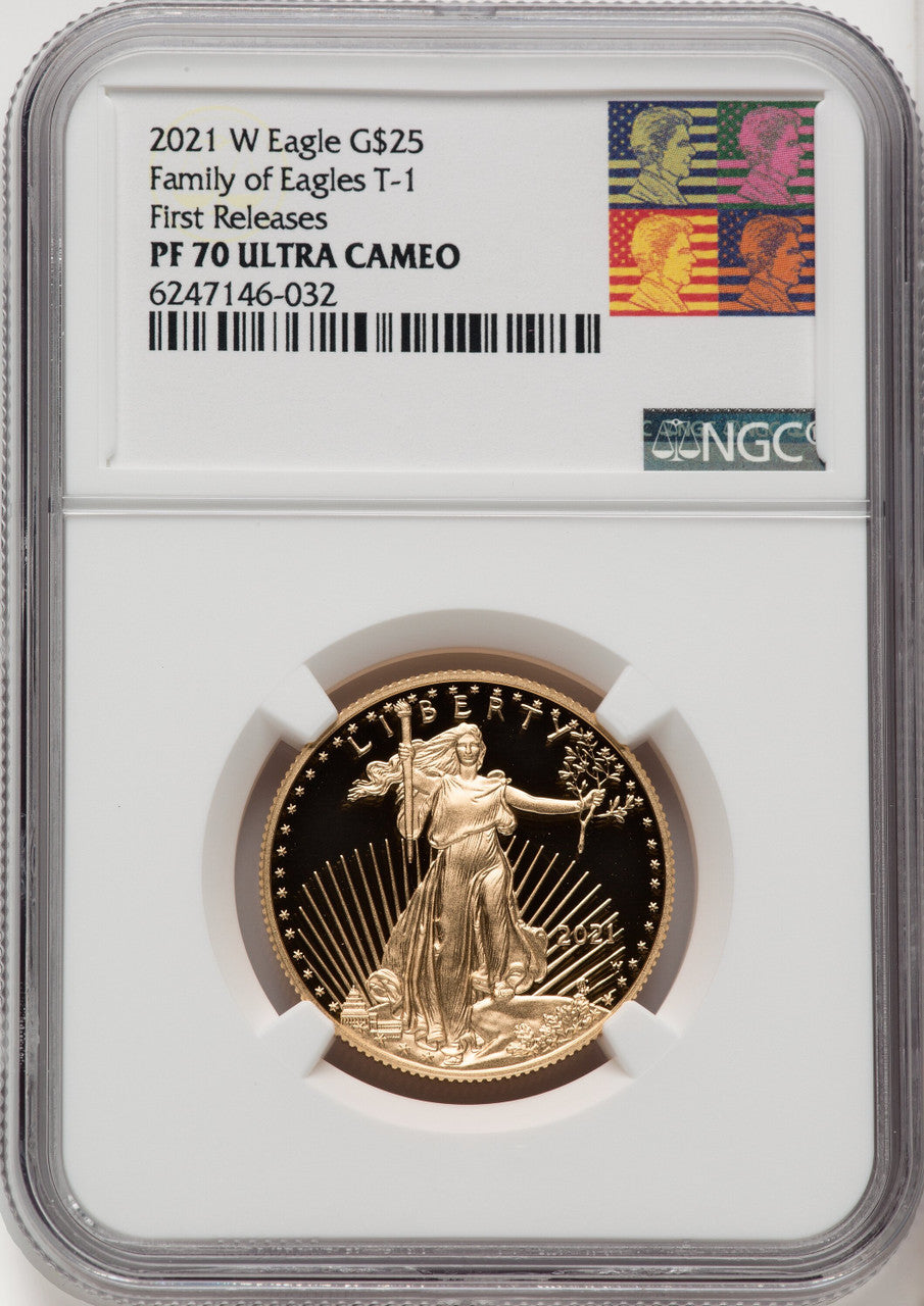 2021-W G$25 Half Ounce Gold Eagle Type One First Strike NGC PF70 (506402078)