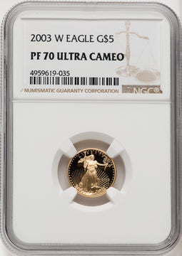 2003-W Gold American Eagle Brown Label 4-Coin Set NGC PF70