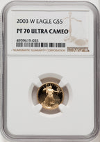 2003-W Gold American Eagle Brown Label 4-Coin Set NGC PF70