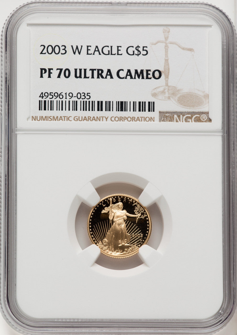 2003-W Gold American Eagle Brown Label 4-Coin Set NGC PF70
