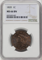 1820 Large Date BN Large Cent NGC MS66