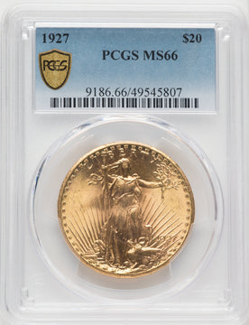 1927 $20 Saint-Gaudens Double Eagle PCGS MS66