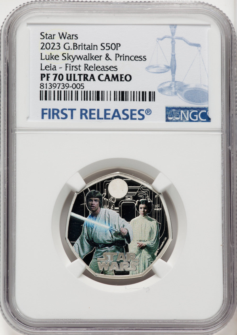 2023 G.Briain Star Wars Luke Skywalker & Princess Leia PF70 NGC
