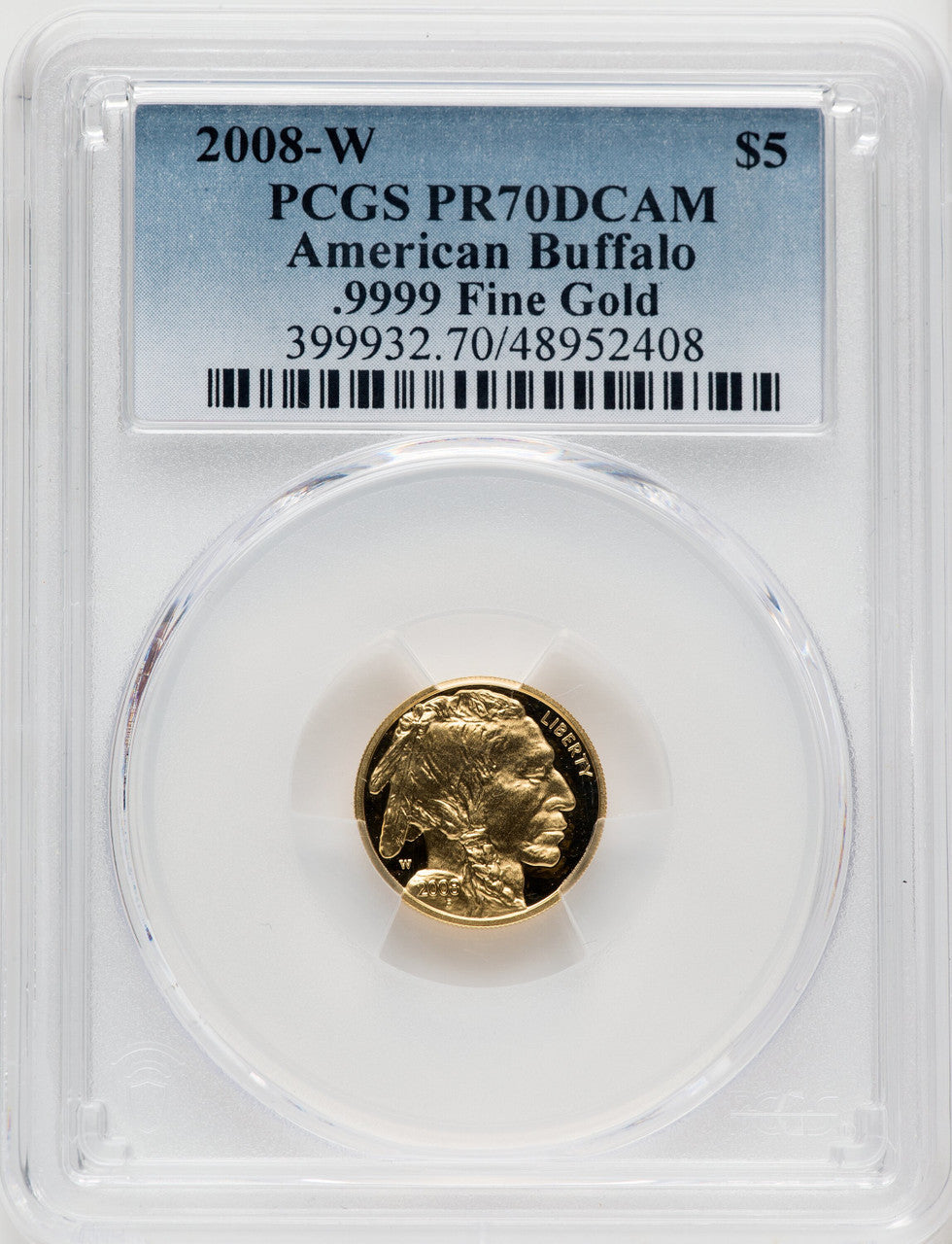 2008-W Tenth-Ounce Gold Buffalo PCGS PR70