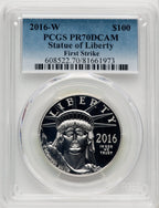2016-W $100 One-Ounce Platinum Eagle First Strike Blue Gradient PCGS PR70