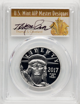 2017-W $100 One-Ounce Platinum Eagle Statue of Liberty 20th Anniversary Thomas Cleveland Art Deco Denver ANA First Strike DC. Thomas Cleveland Art Deco PCGS PR70
