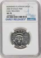 2006-W $50 Half-Ounce Platinum Eagle First Strike Burnished ER Blue NGC MS70