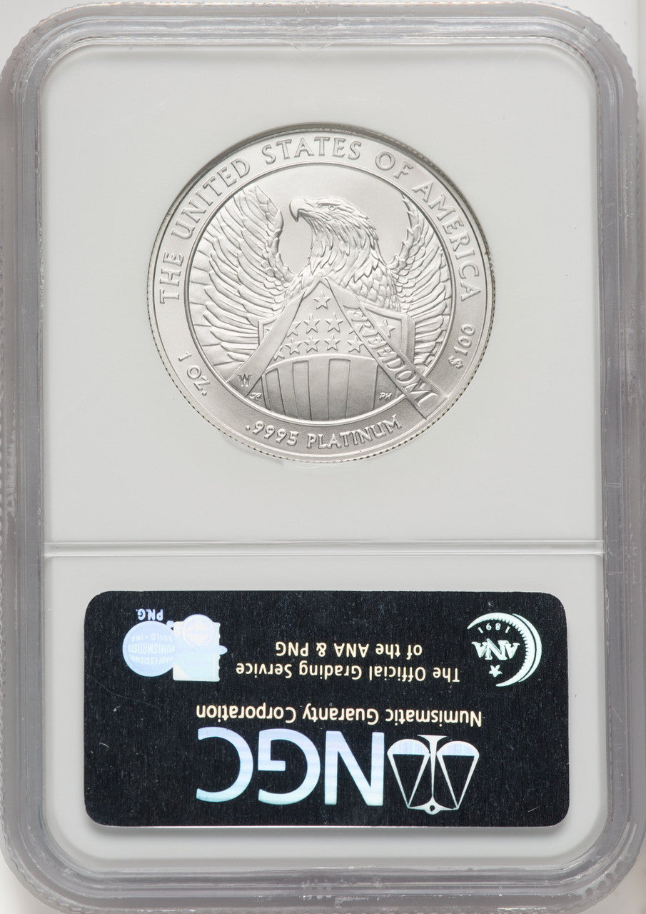 2007-W $100 One-Ounce Platinum Eagle First Strike Burnished ER Blue NGC MS70