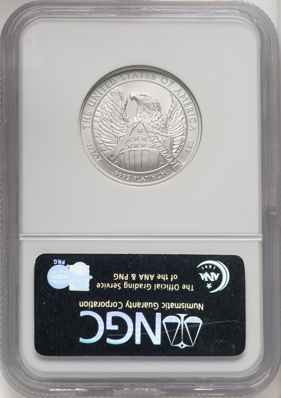 2007-W $50 Half-Ounce Platinum Eagle First Strike Burnished ER Blue NGC MS70