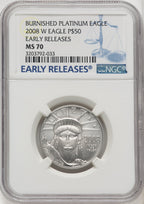 2008-W $50 Half-Ounce Platinum First Strike ER Blue NGC MS70