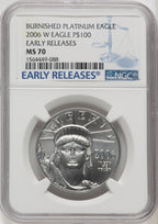 2006-W $100 One-Ounce Platinum Eagle First Strike Burnished ER Blue NGC MS70