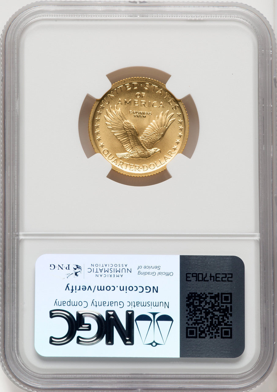 2016-W 25C Standing Liberty Quarter-Ounce Gold 100th Anniversary Brown Label NGC MS70 (519548140)