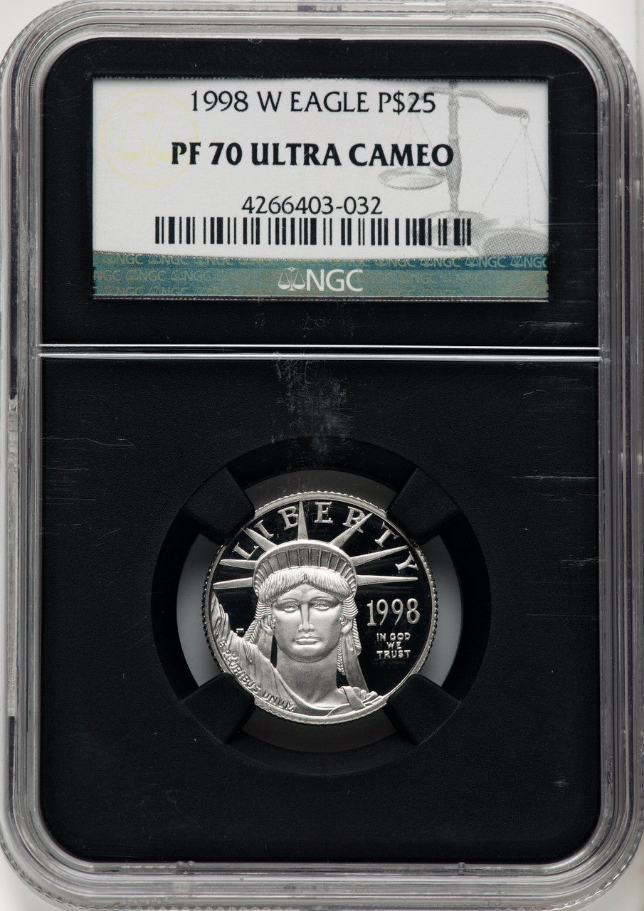 1998-W $25 Quarter-Ounce Platinum Eagle Statue of Liberty NGC PF70 (770462026)