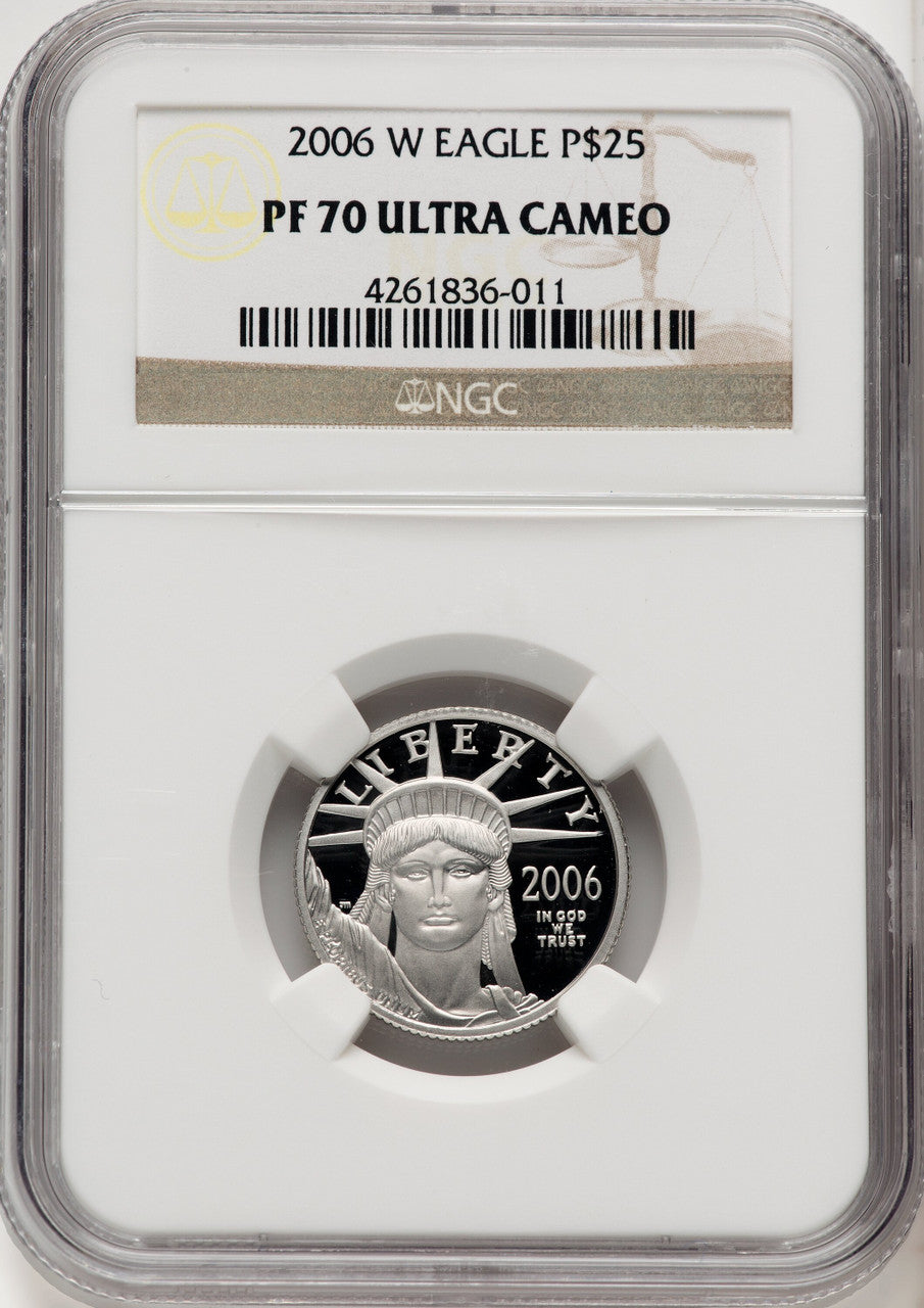 2006-W $25 Quarter-Ounce Platinum Eagle Statue of Liberty Brown Label NGC PF70 (770462059)