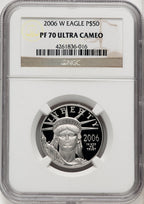 2006-W $50 Half-Ounce Platinum Eagle Statue of Liberty Brown Label NGC PF70 (770462060)