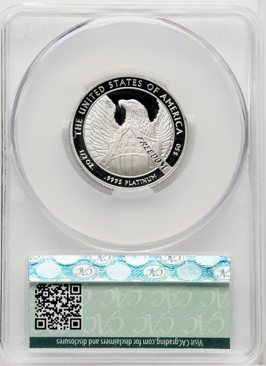 2007-W $50 Half-Ounce Platinum Eagle Statue of Liberty Brown Label CACG PR70