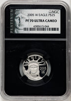 2005-W $25 Quarter-Ounce Platinum Eagle Statue of Liberty NGC PF70