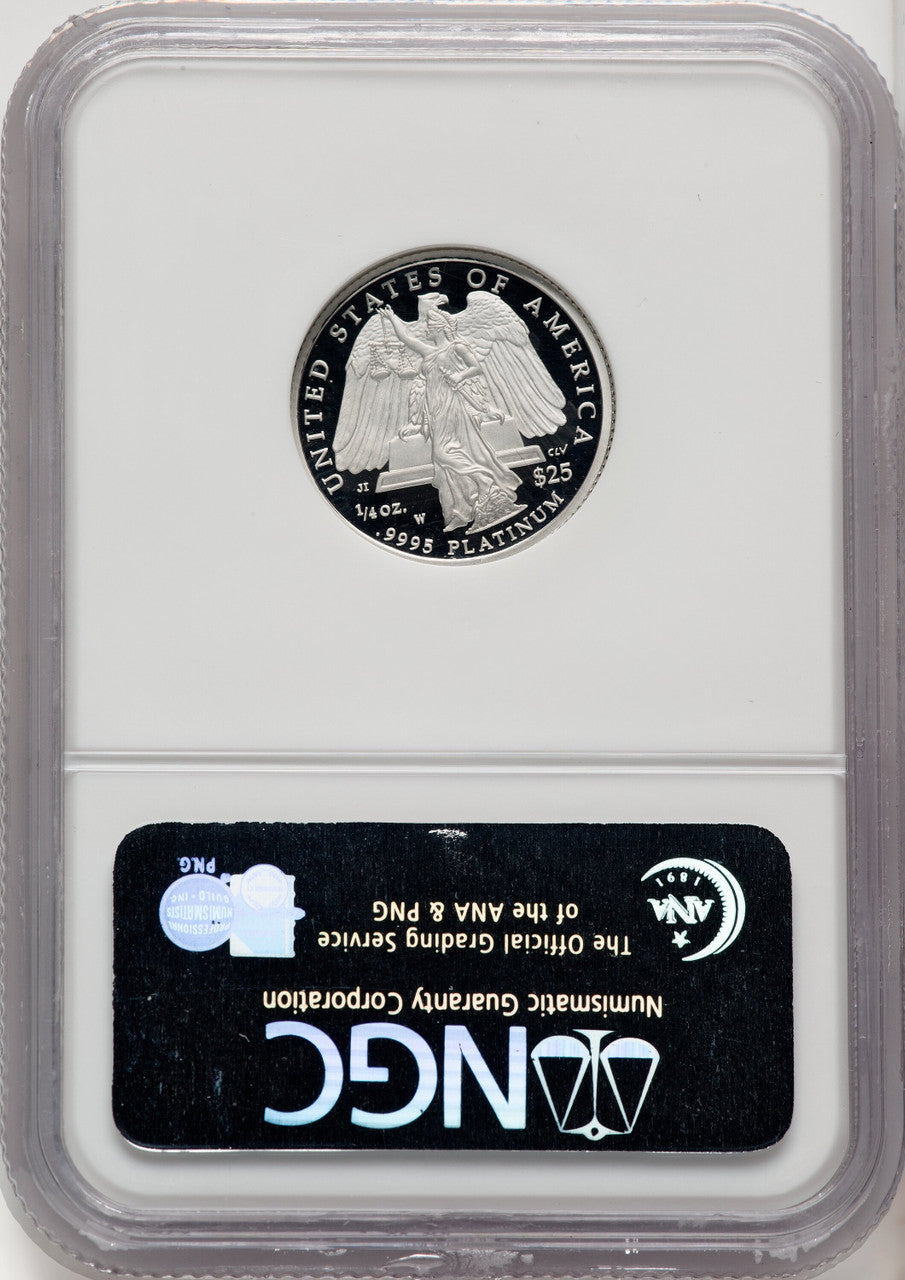 2008-W $25 Quarter-Ounce Platinum Eagle First Strike ER Blue NGC PF70