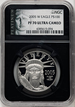 2005-W $100 One-Ounce Platinum Eagle Statue of Liberty NGC PF70