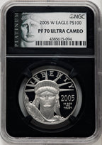 2005-W $100 One-Ounce Platinum Eagle Statue of Liberty NGC PF70