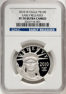 2010-W $100 One-Ounce Platinum Eagle First Strike ER Blue NGC PF70 (770462077)