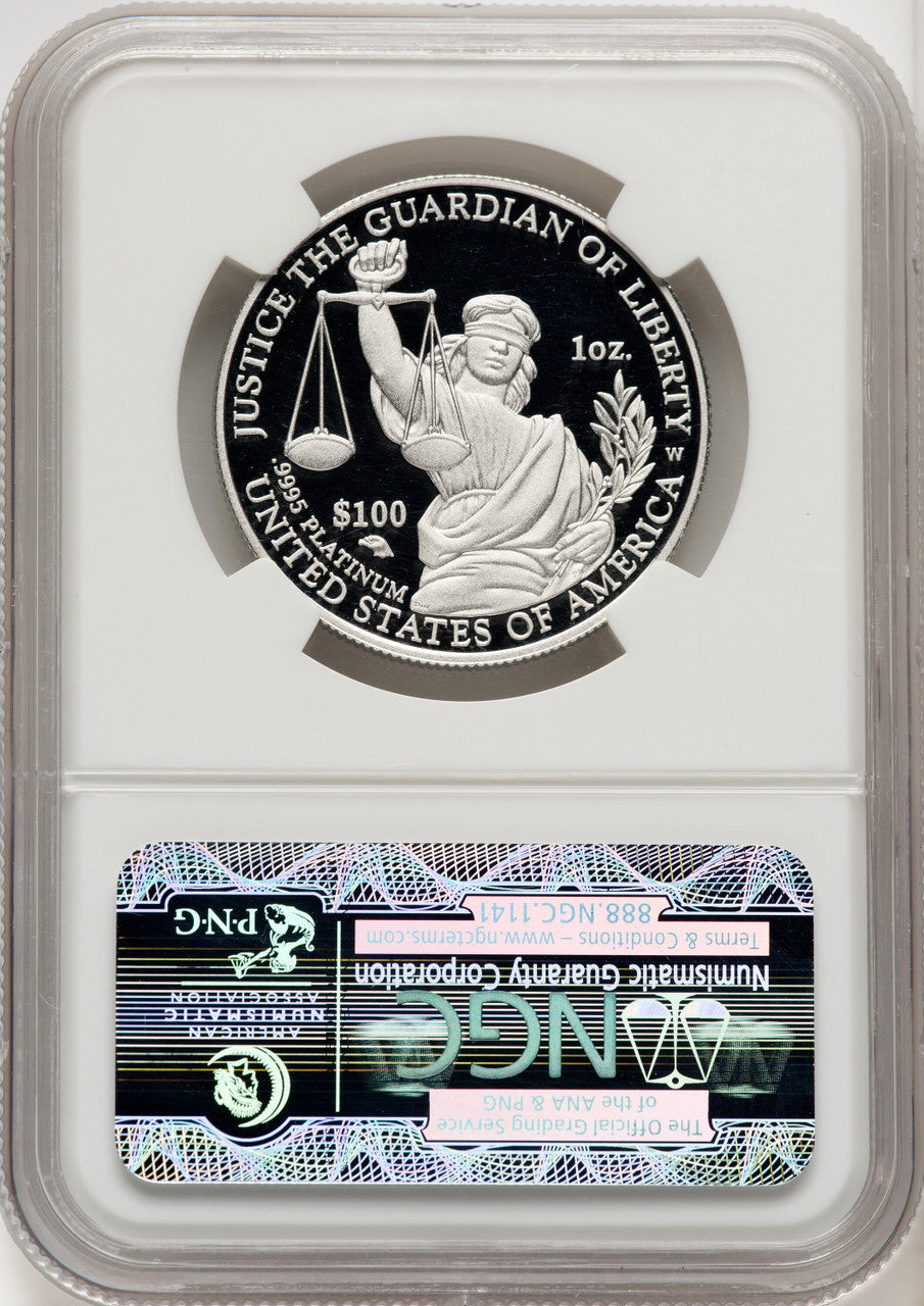 2010-W $100 One-Ounce Platinum Eagle First Strike ER Blue NGC PF70 (770462077)