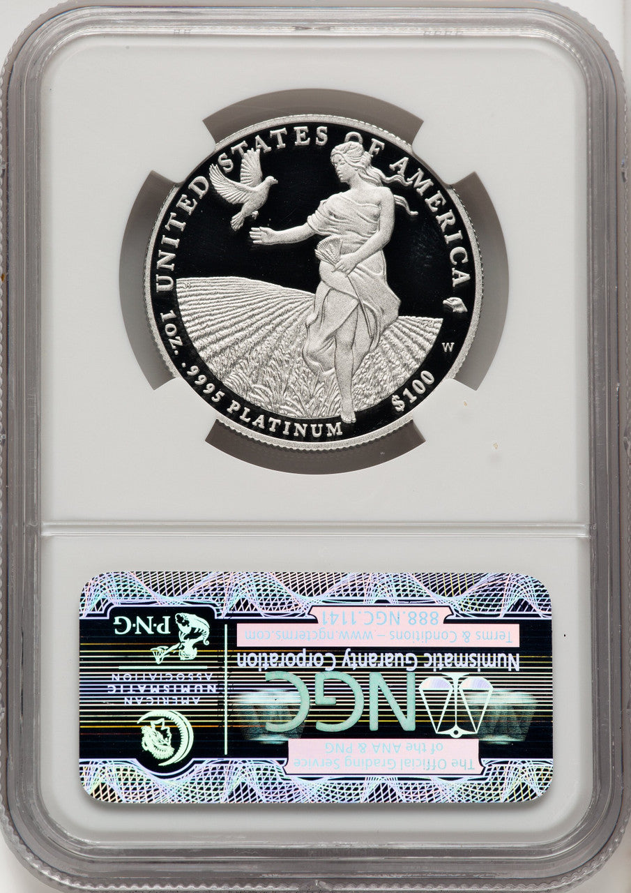 2011-W $100 One-Ounce Platinum Eagle First Strike ER Blue NGC PF70 (770462078)