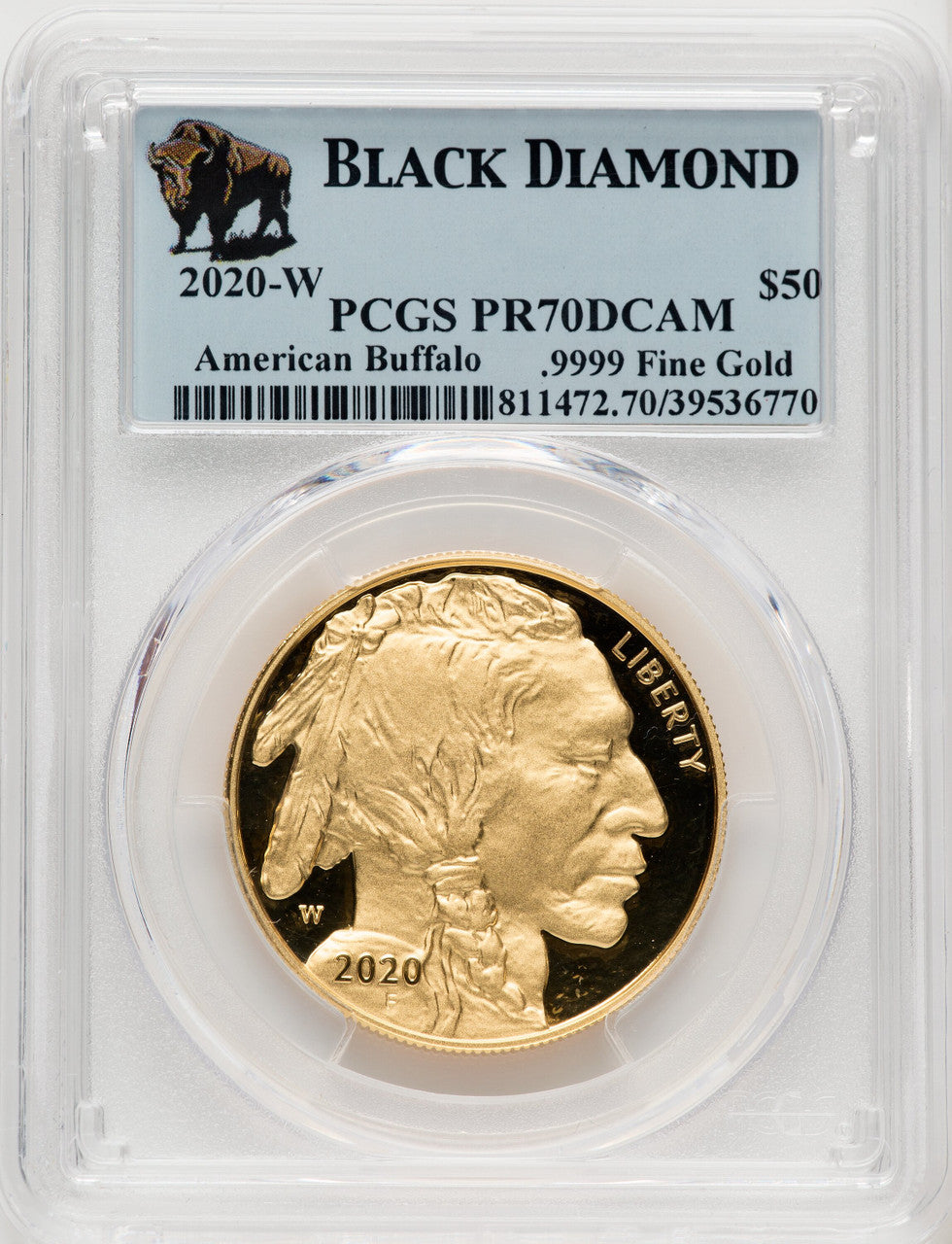 2020-W G$50 Gold Buffalo DCAM Blue Gradient PCGS PR70 (766691035)