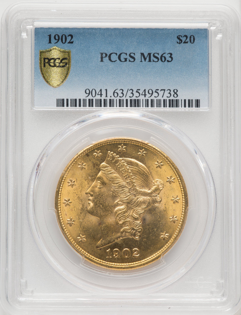 1902 $20 Liberty Double Eagle PCGS MS63