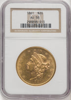 1861 $20 Liberty Double Eagle NGC AU58 (770582033)
