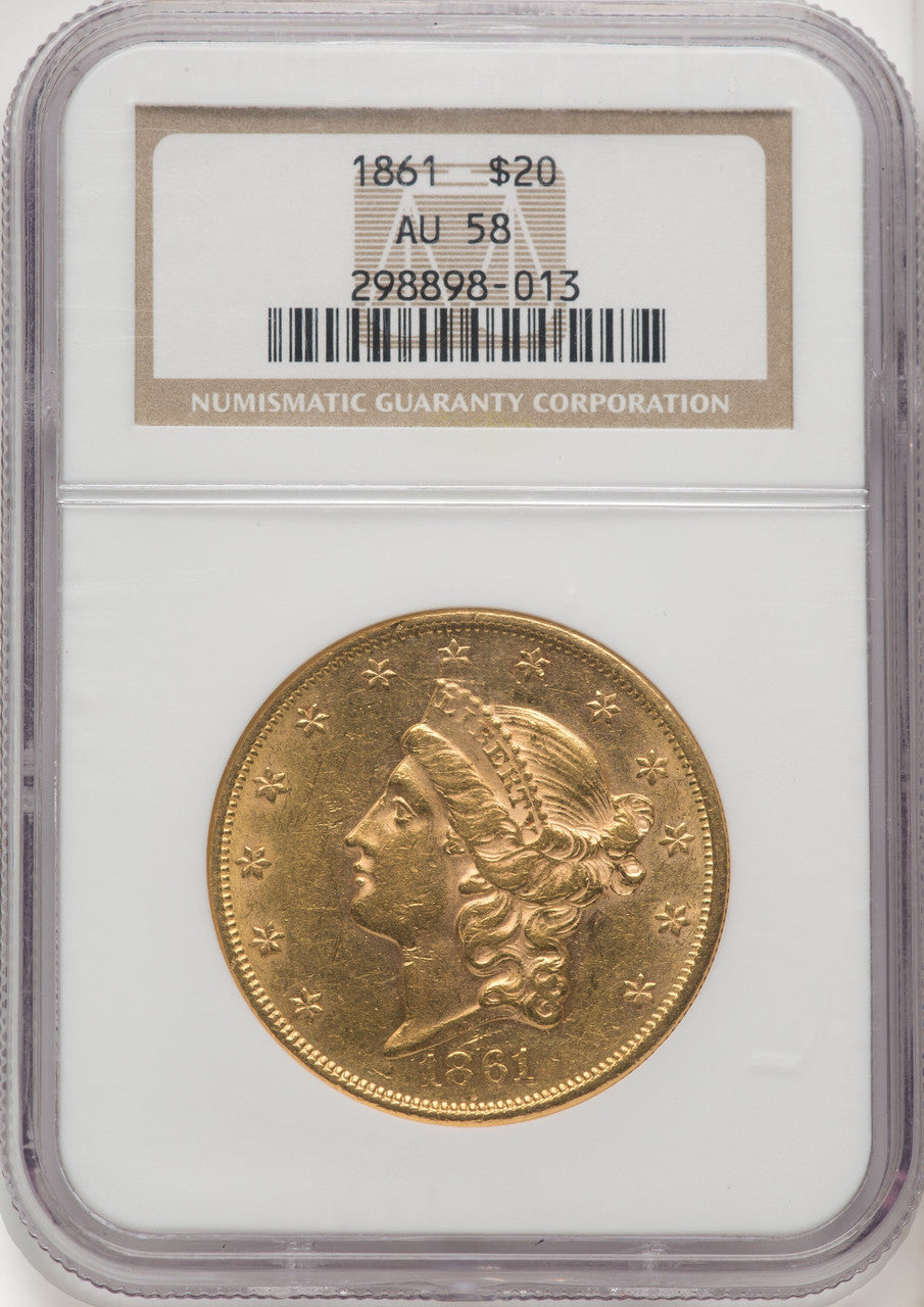 1861 $20 Liberty Double Eagle NGC AU58 (770582033)