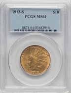 1913-S $10 Indian Eagle PCGS MS61 (770582028)