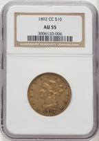 1892-CC $10 Liberty Eagle NGC AU55 (770582027)