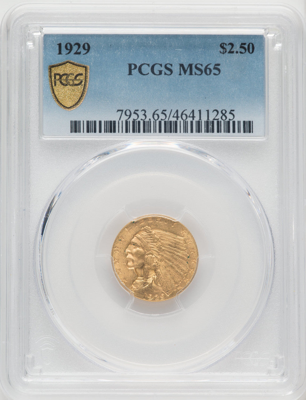 1929 $2.50 Indian Quarter Eagle PCGS MS65 (770582020)