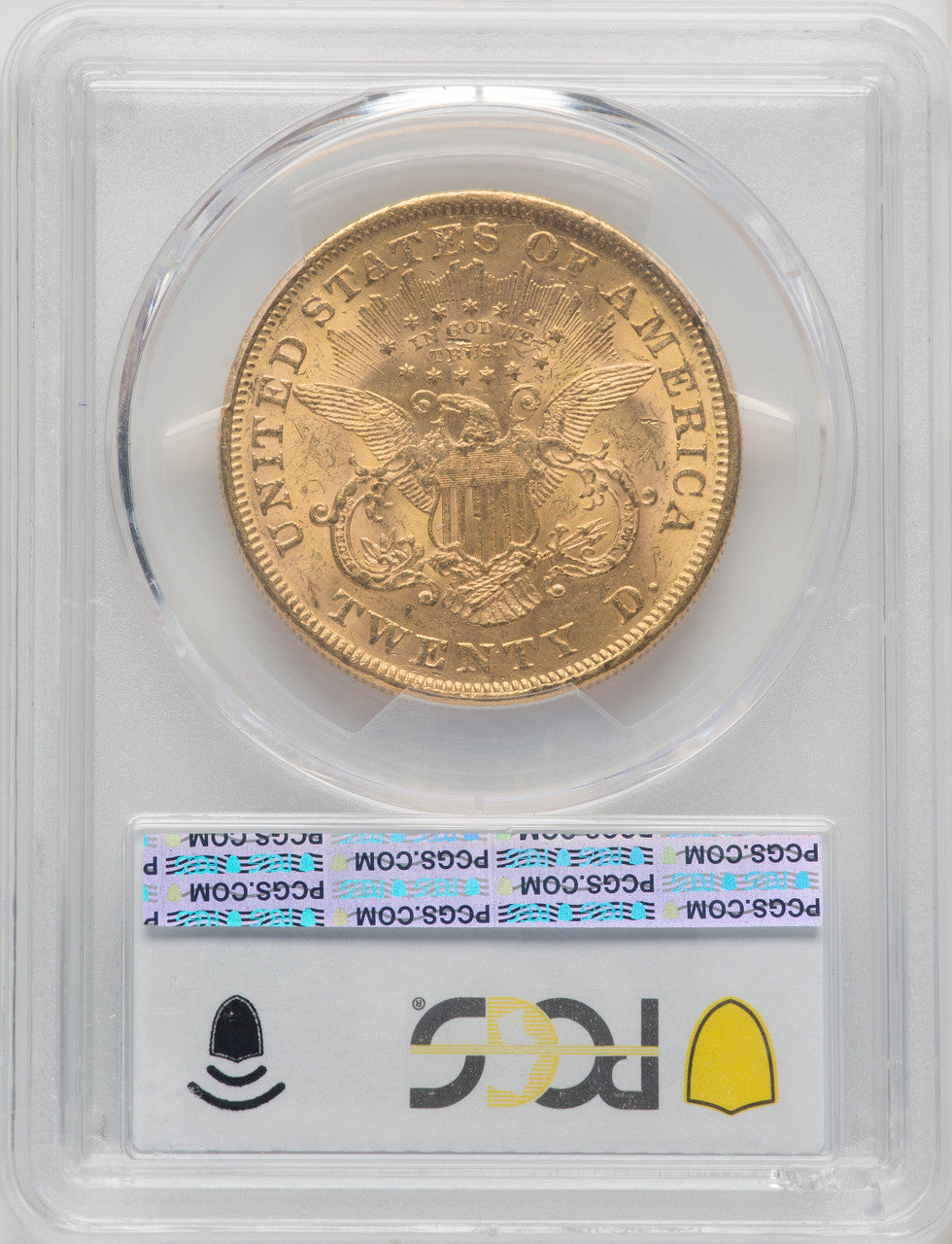 1866 $20 Liberty Double Eagle PCGS MS61