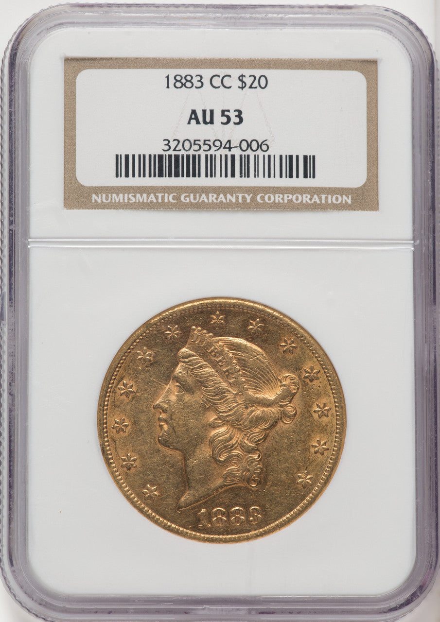 1883-CC $20 Liberty Double Eagle NGC AU53 (770582049)