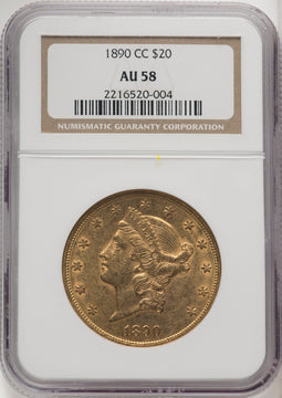 1890-CC $20 Liberty Double Eagle NGC AU58 (770582055)