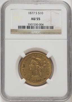 1877-S $10 Liberty Eagle NGC AU55 (770582026)
