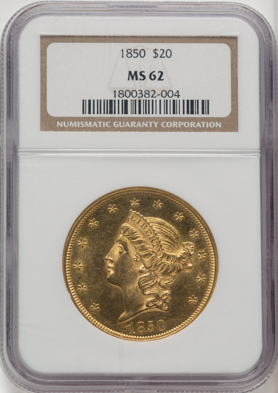 1850 $20 Liberty Double Eagle NGC MS62