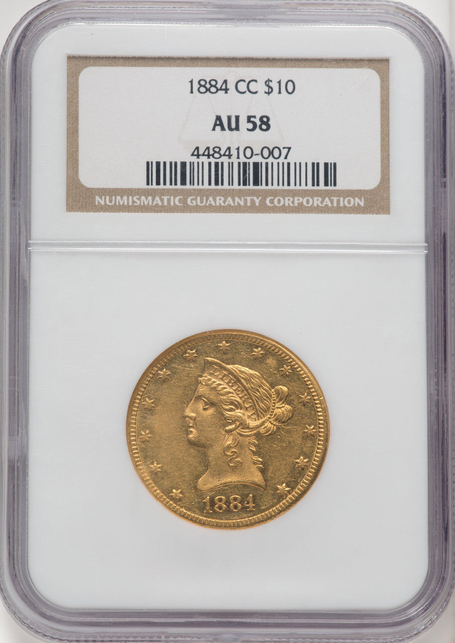 1884-CC $10 Liberty Eagle NGC AU58 (770582010)