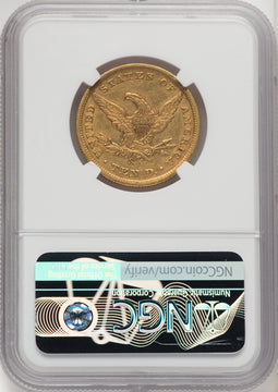 1866-S $10 NO MOTTO Liberty Eagle NGC AU50