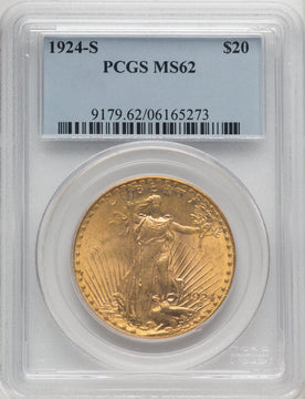 1924-S $20 Saint-Gaudens Double Eagle PCGS MS62